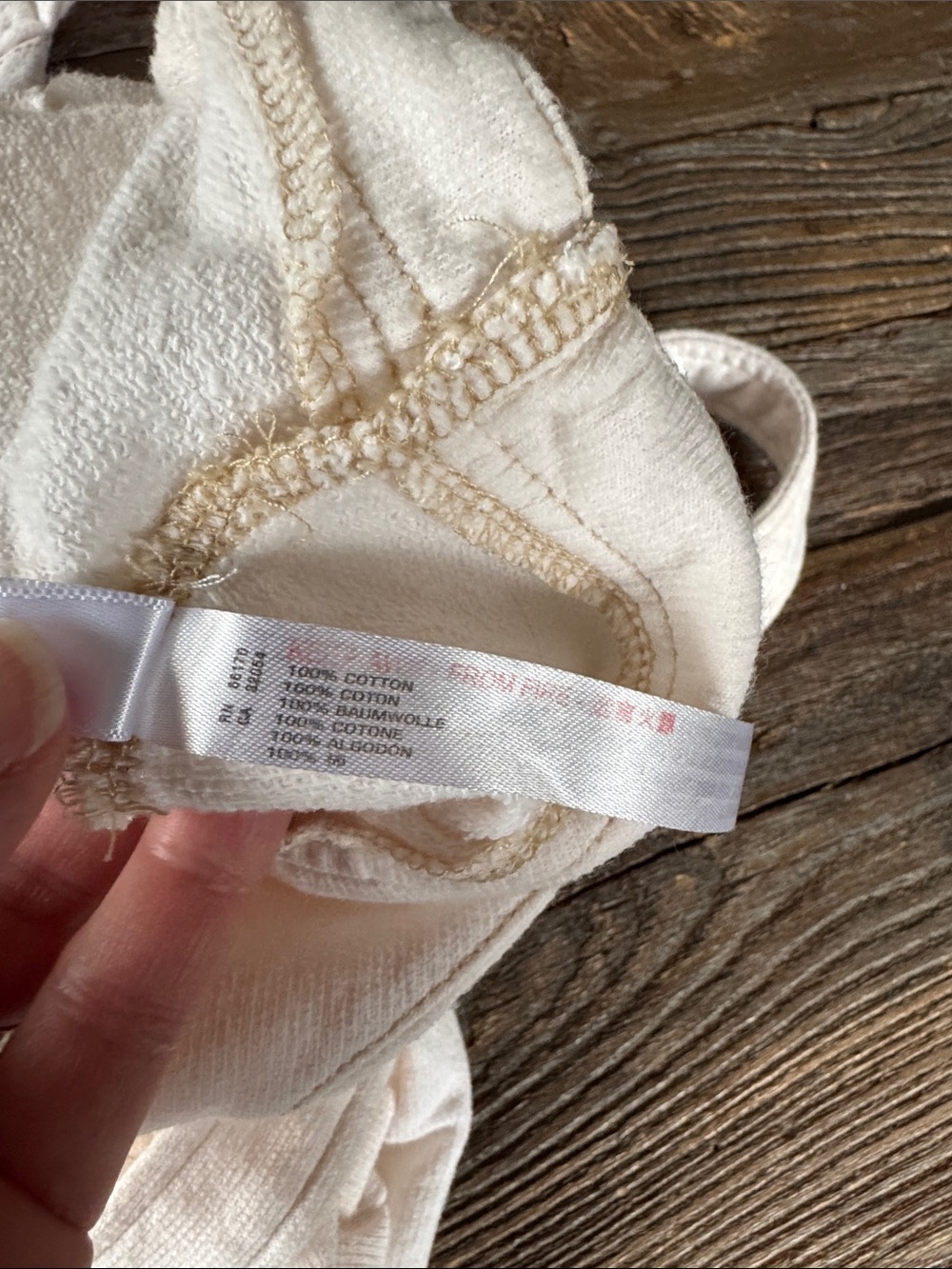 Urban outfitters out from under Tulli knit  relaxed cream cropped overalls Med - Picture 8 of 8